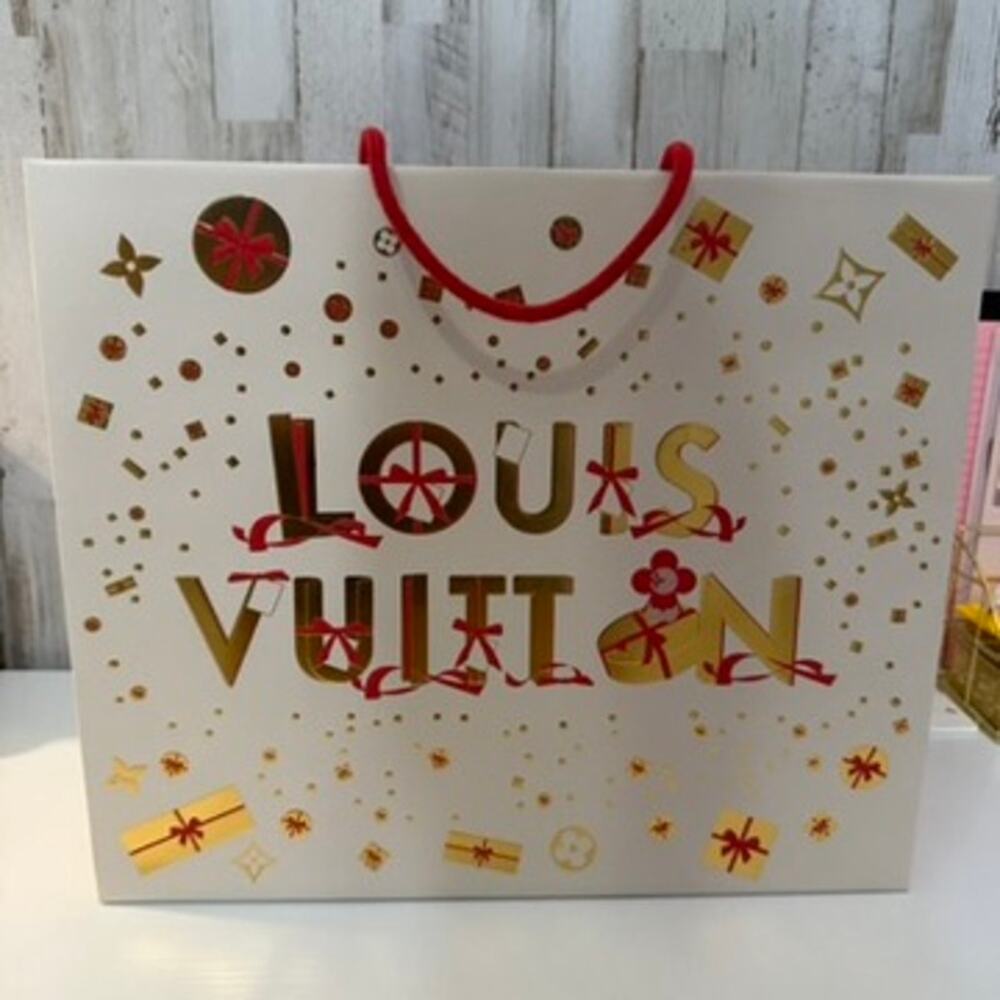 Louis Vuitton Holiday 2023 Paper Shopping Gift Bag White Joyeuses Fêtes